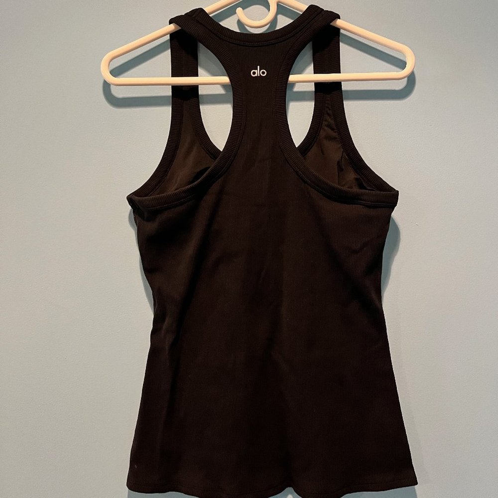 Alo Ribbed Tank Top with Built in Bra